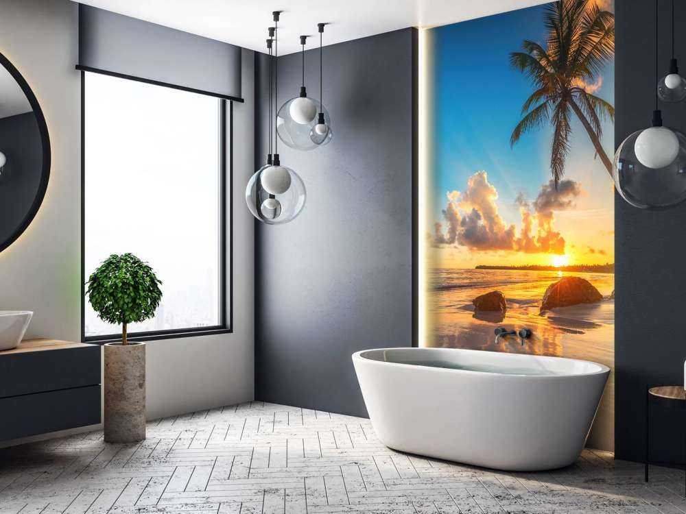 Palmetræer ved solnedgang