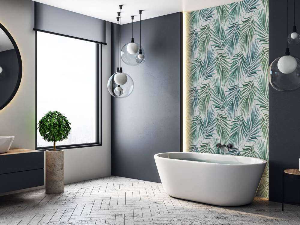 Blå og grønne palmeblade