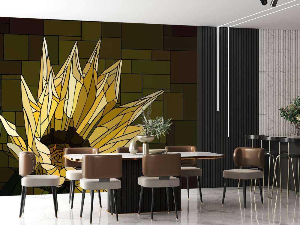 Gul gazania i blomst