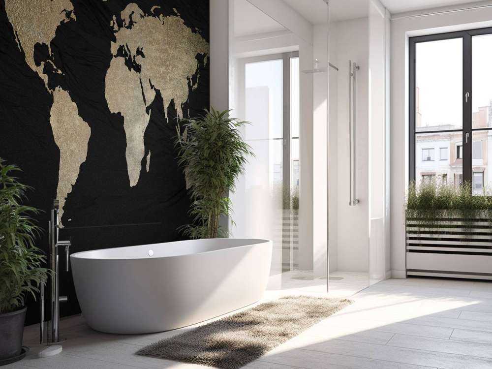 Verdenskort lys guld