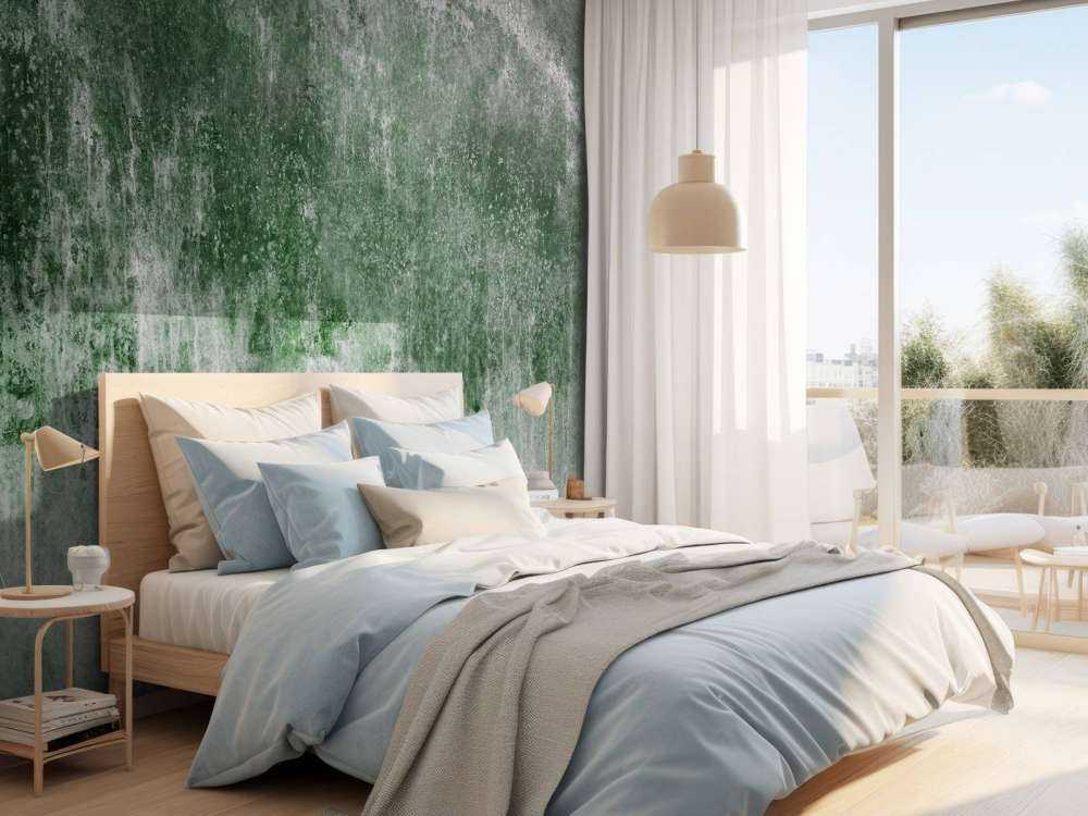 Gammel forvitret grøn væg