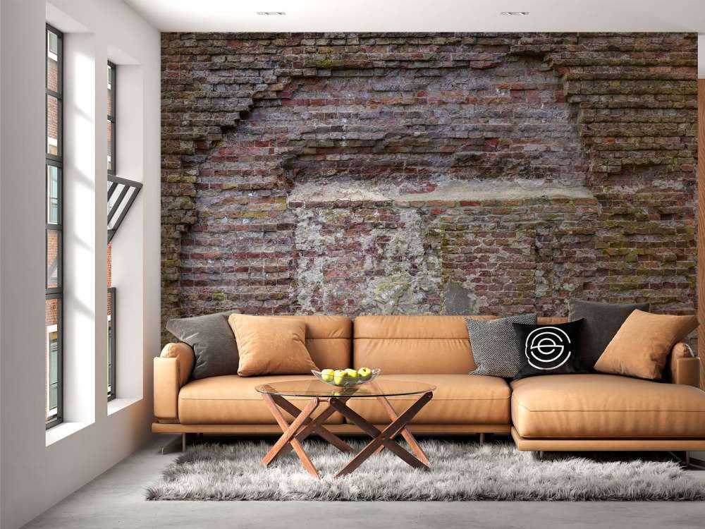 Gammel smuldret væg