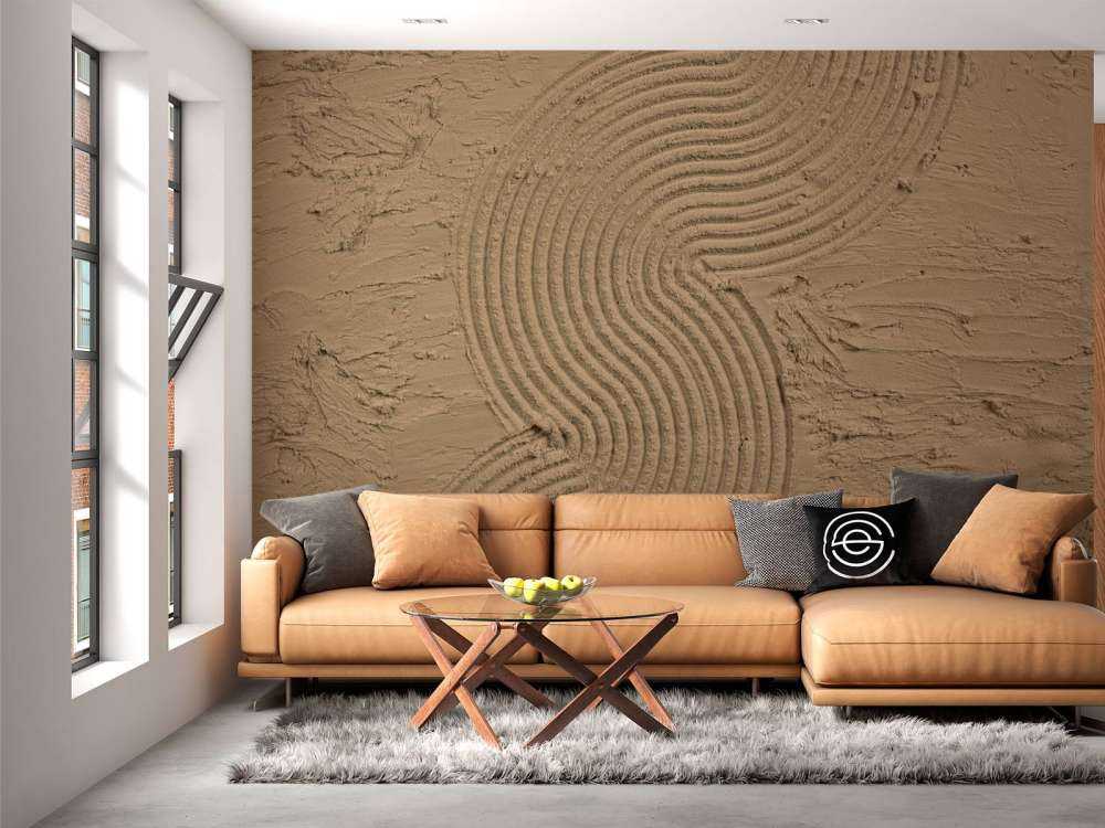 Organiske linjer og strukturer i guldbrun kant