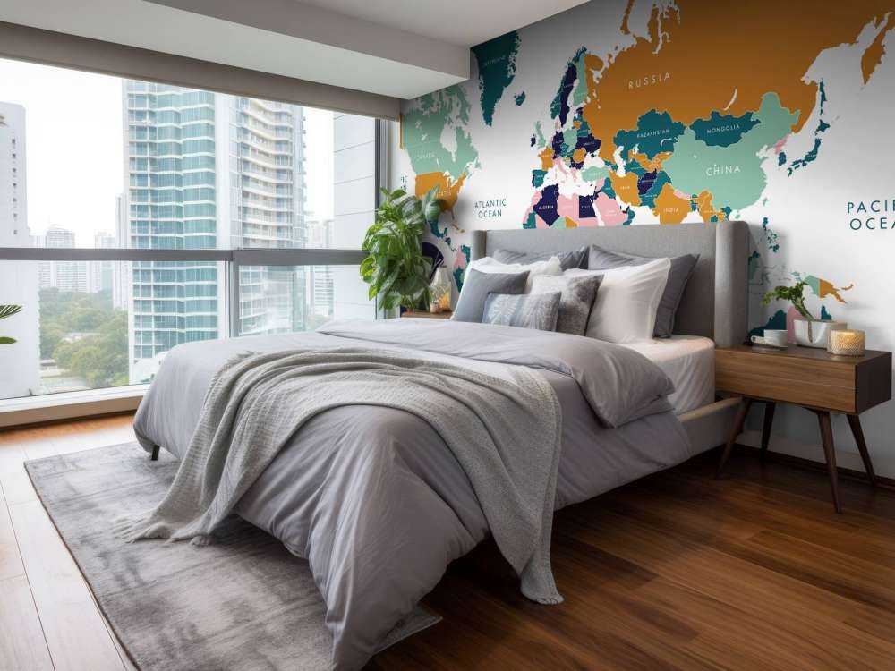 Verdenskort med havdyr