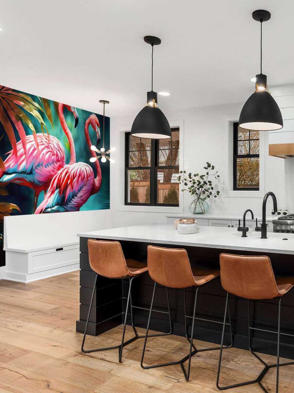 Fløjlrosa Flamingo Duo