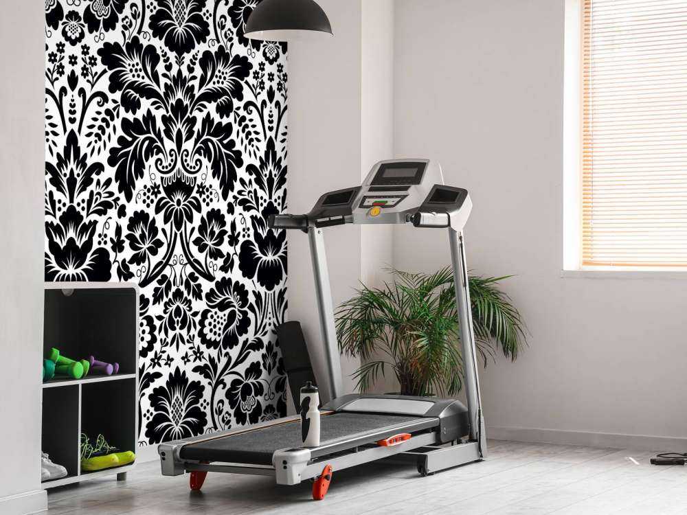 Damask svart og hvitt