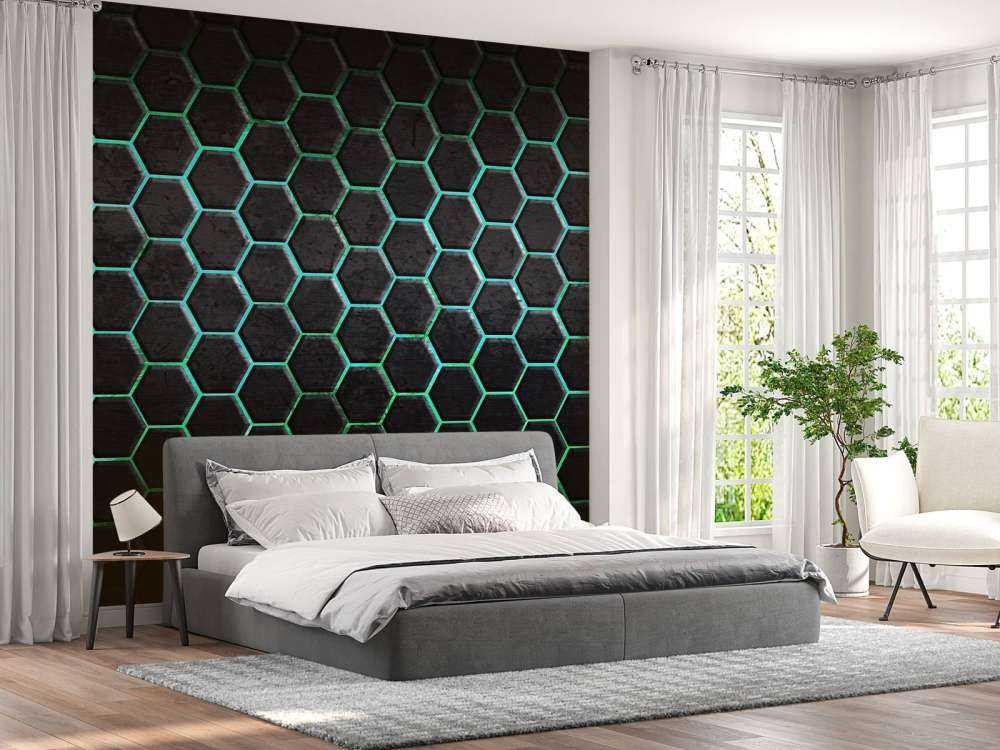 Hexagons med grønne lys