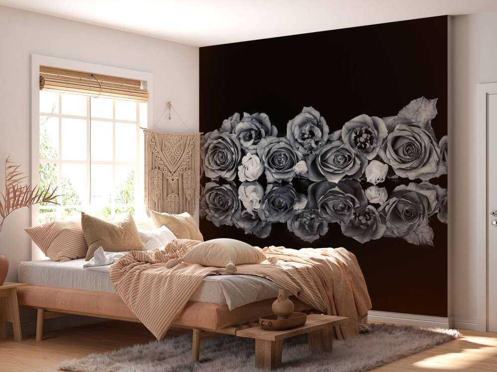 Rosebukett svart-hvitt