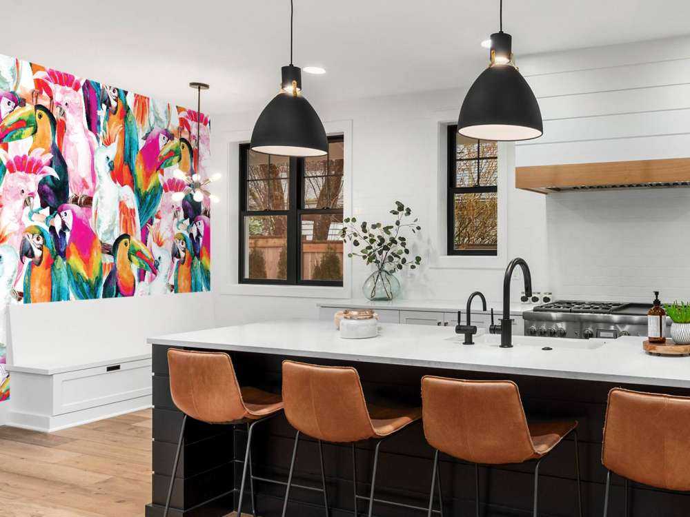 Tropiske, fargede fugler