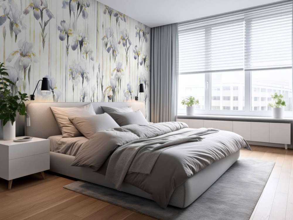 Iris og striper sømløs grå