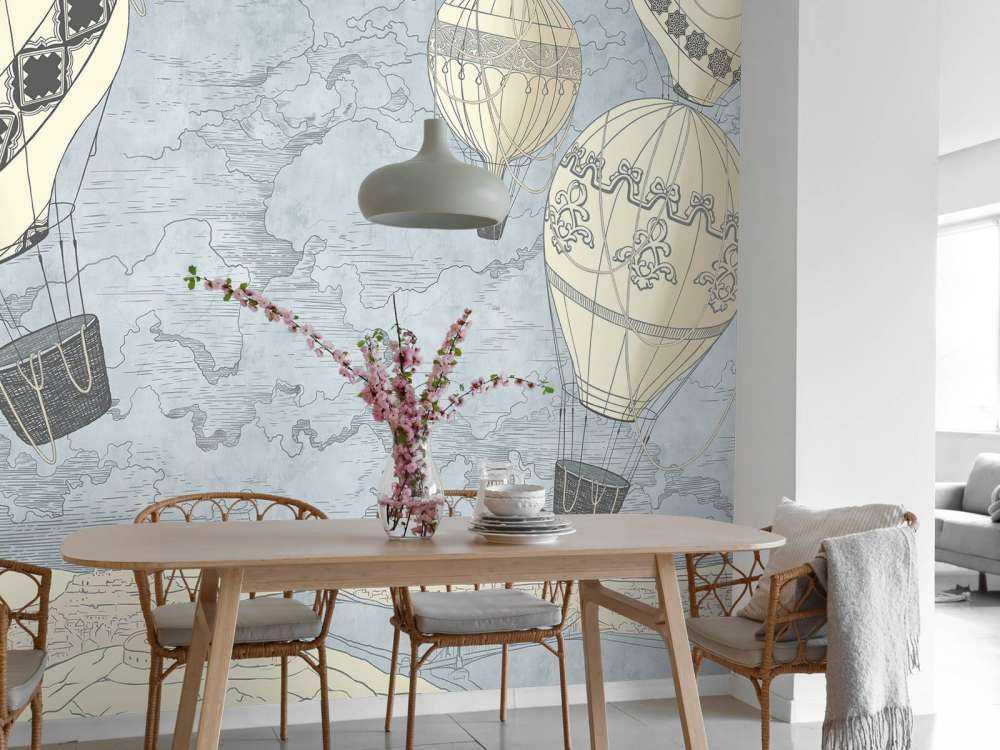 Moderne varmluftsballonger Hvite