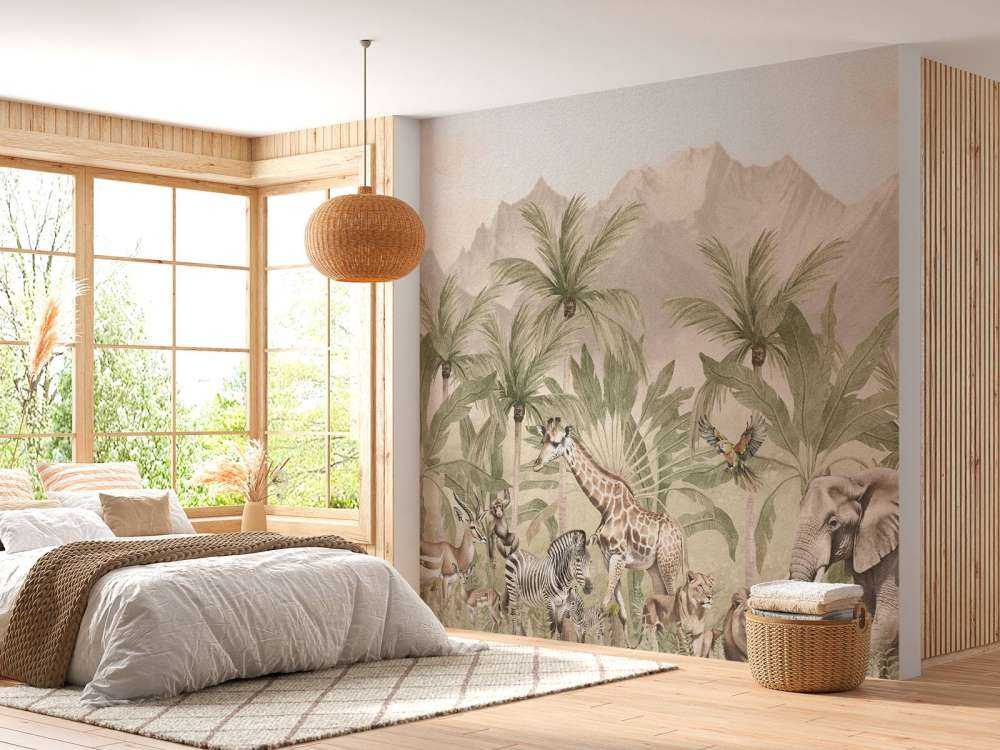 Fjellandskap med dyr