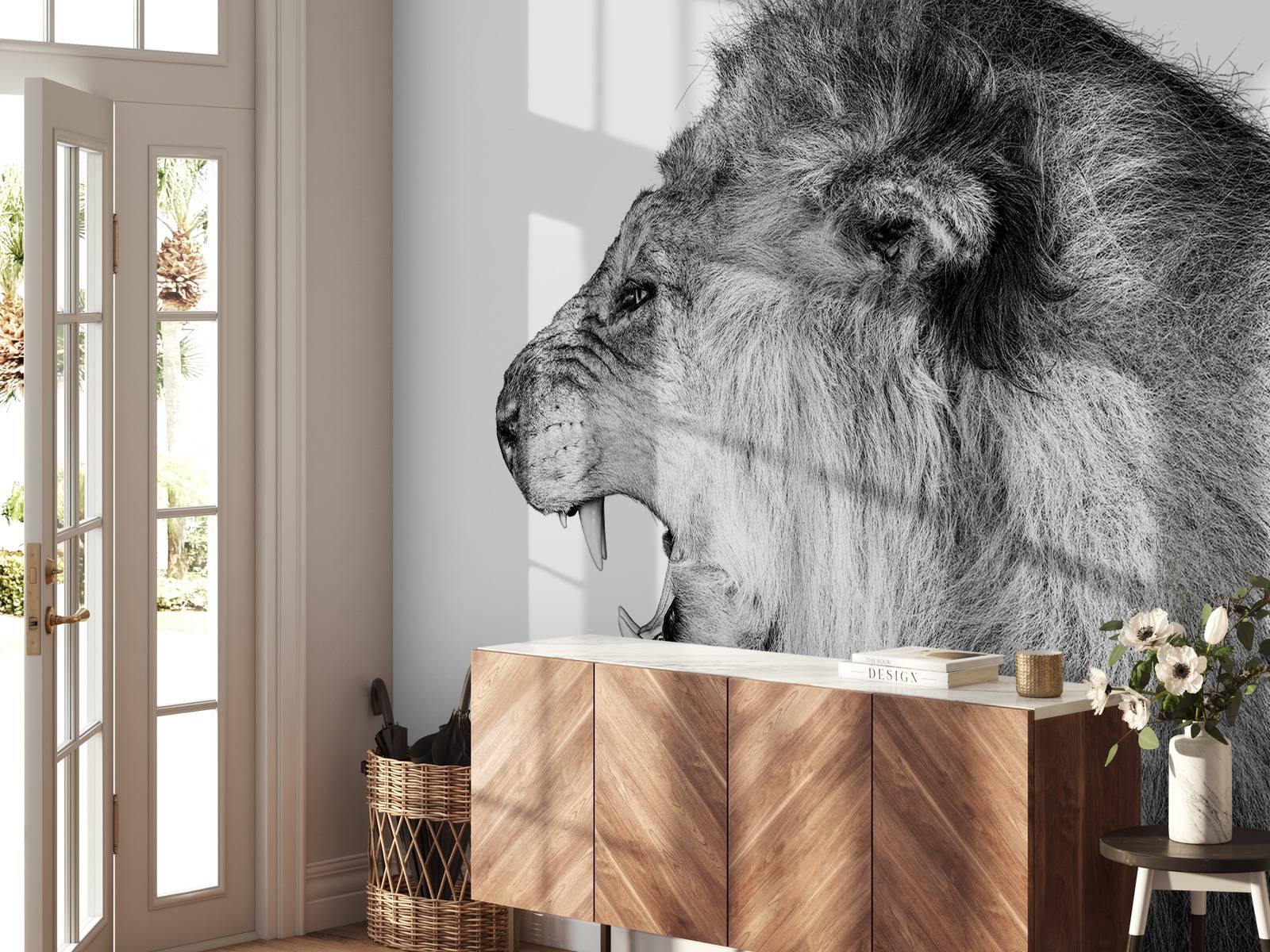 Fototapet - Brølende løve hvit - Tapet.com, image size:1600x1200