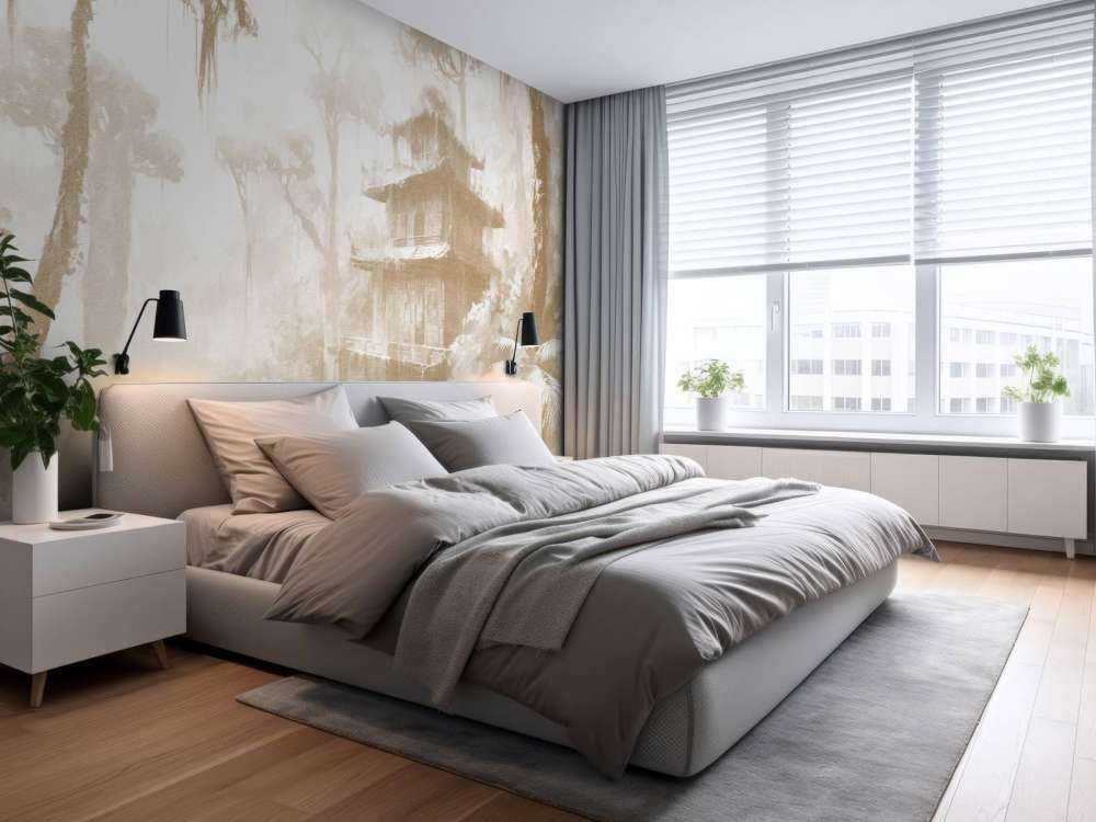 Skjult Hytte i Tåkete Skog, taupe