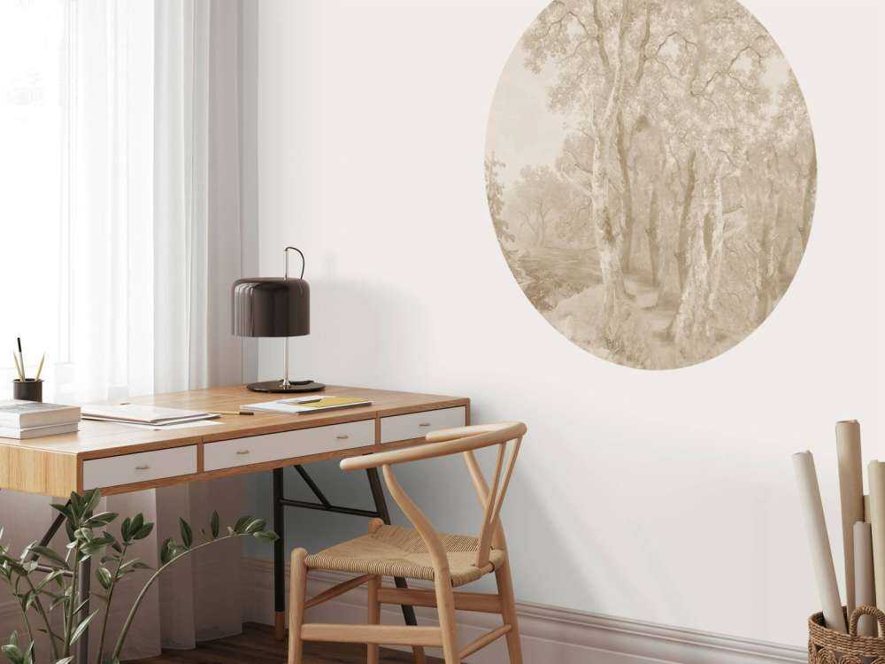 Skoglandskap Beige Panorama