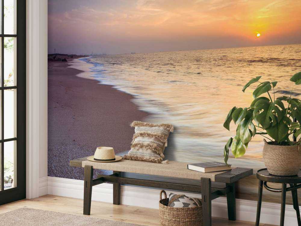 Evening view of beautiful beach in Israel