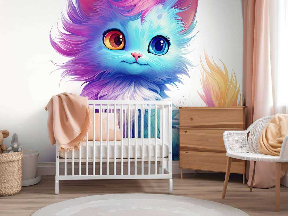 Regnbuefarget kattunge