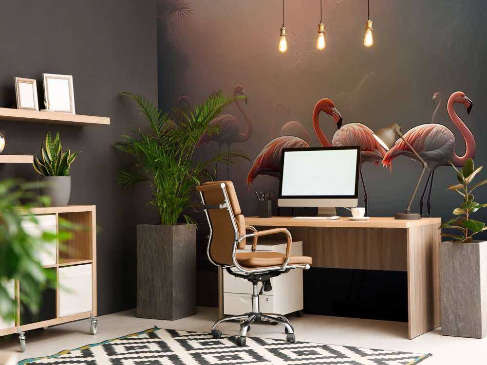 Dimmig Gryning Flamingos