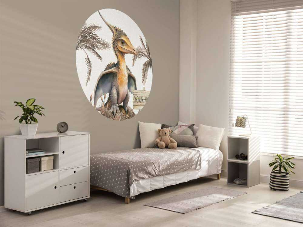 Baby pteranodon i den taupefärgade djungeln