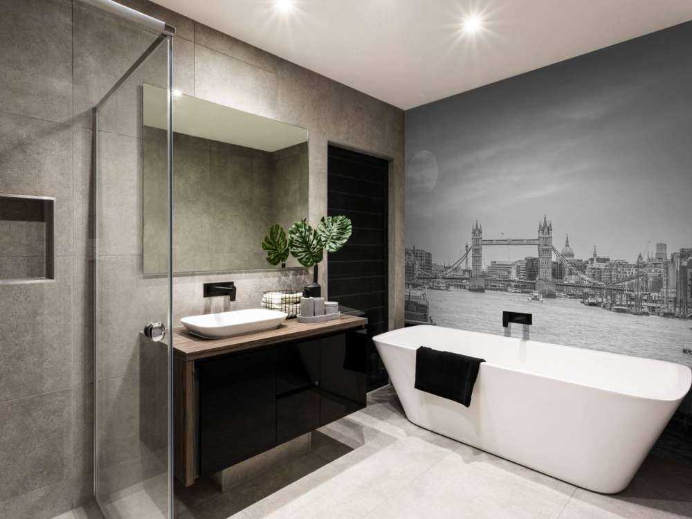 Stadsbild av London i svartvitt