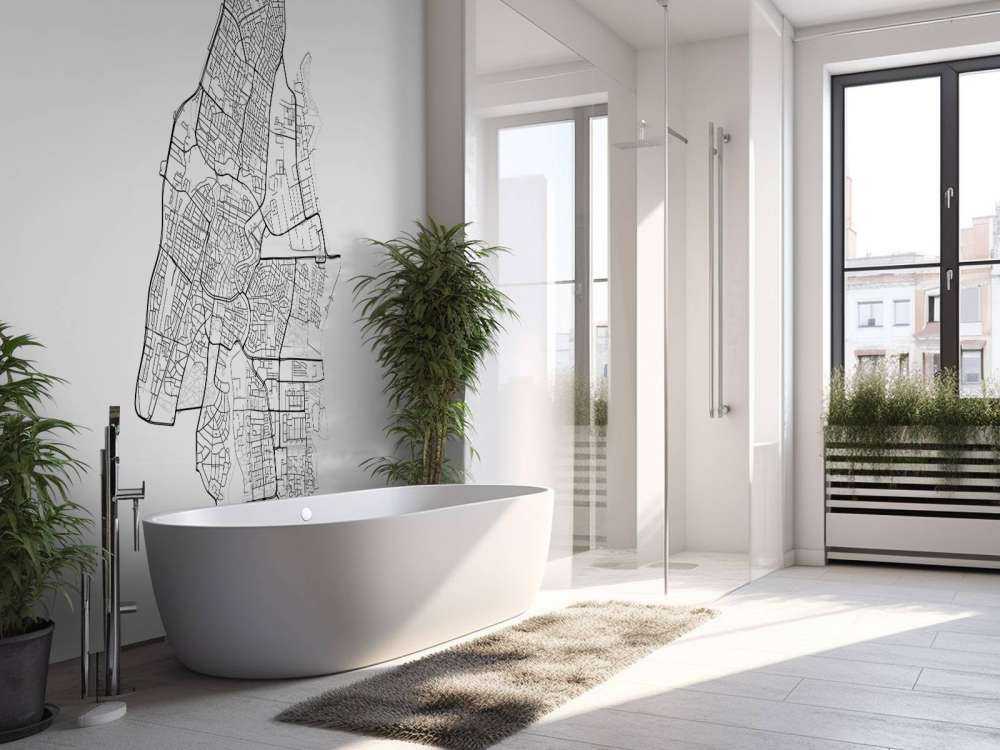 Karta över Haarlem, vit