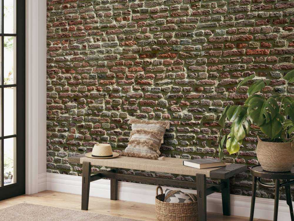 Vägg av gamla tegelstenar