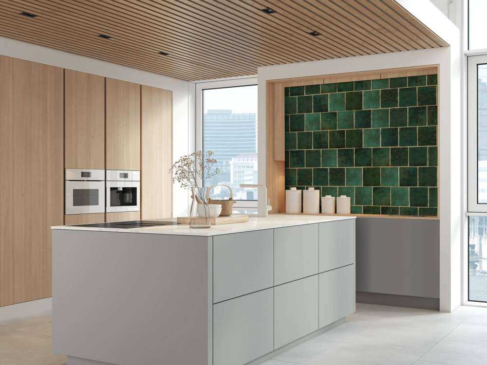 Gröna keramiska plattor