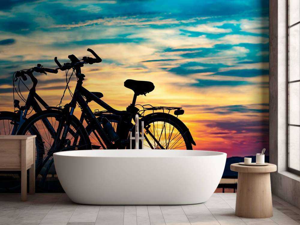 Cykling vid solnedgången