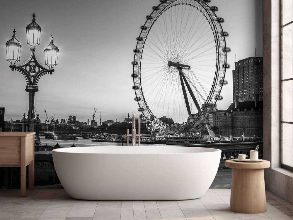 Pariserhjulet svart och vitt