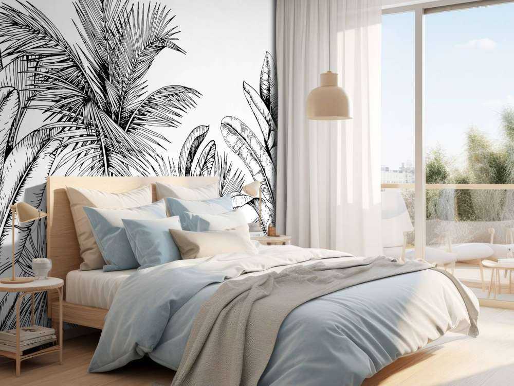 Palmer och bananblad