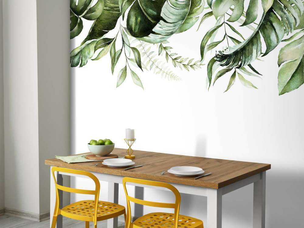 Tropiska akvarellblad