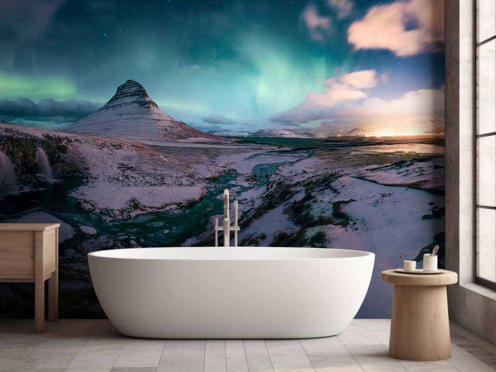 Kirkjufell med norrsken