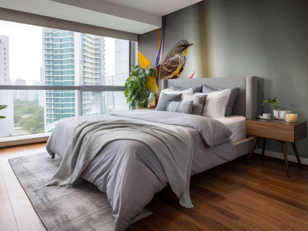 Paradisblomma med fågel