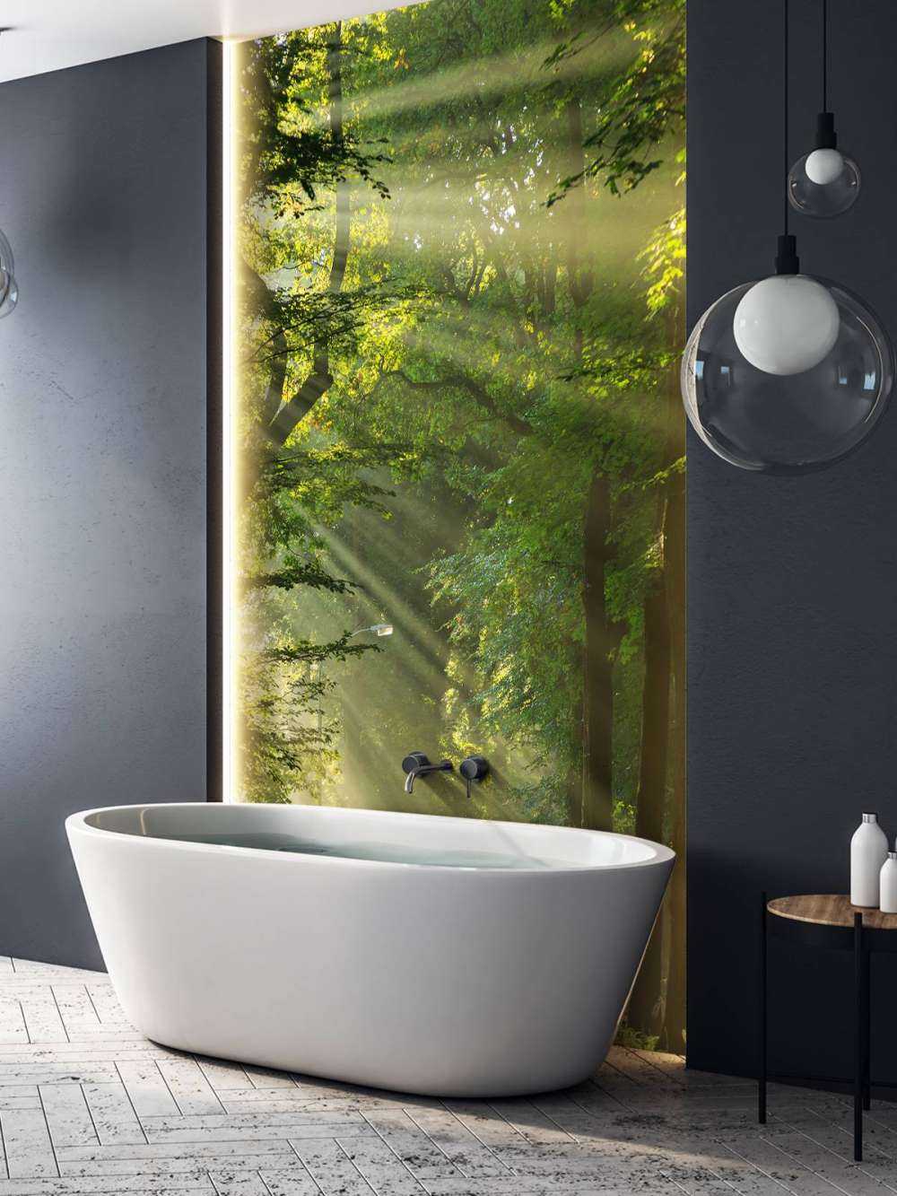 Solstrålar genom träden