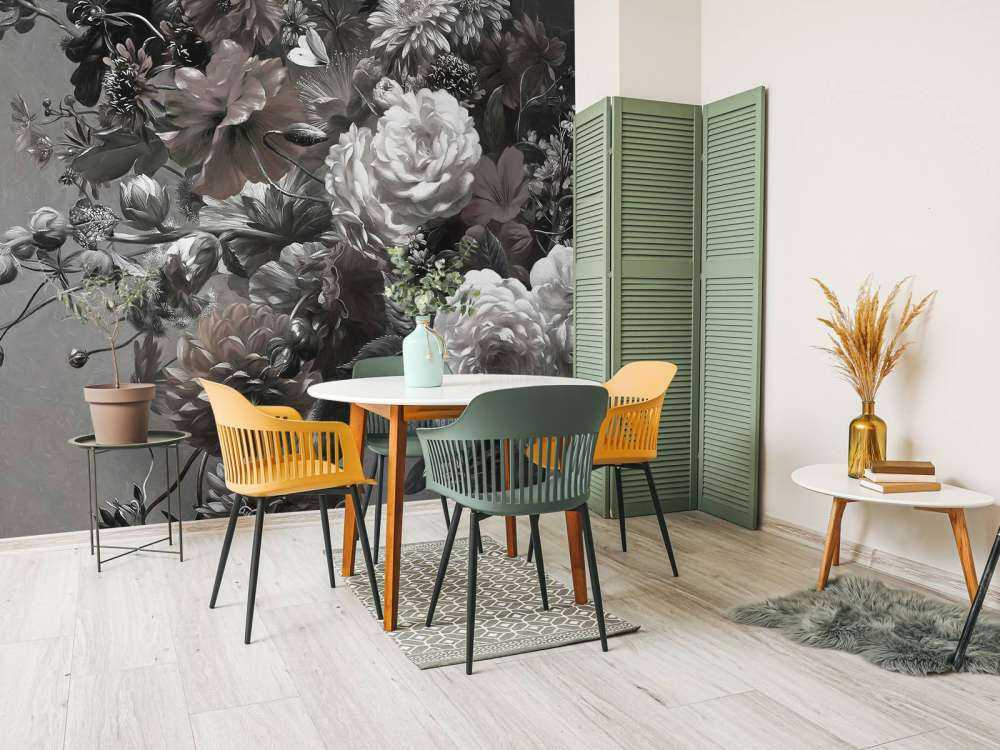 Stor buket med valmuer Sepia