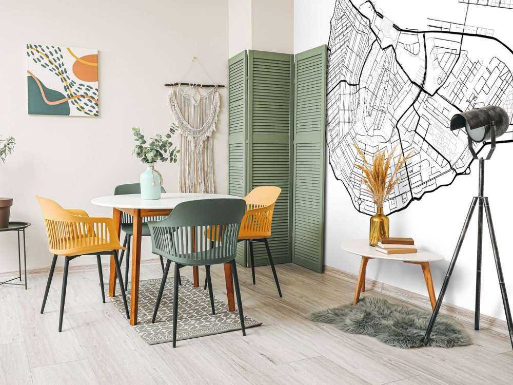 Amsterdam centrum kort, hvid