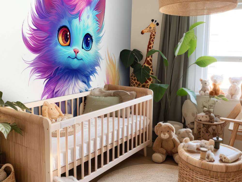 Regnbuefarvet kattebaby