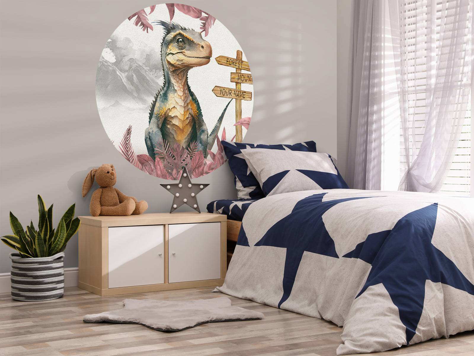 Baby velociraptor i den rosa junglen
