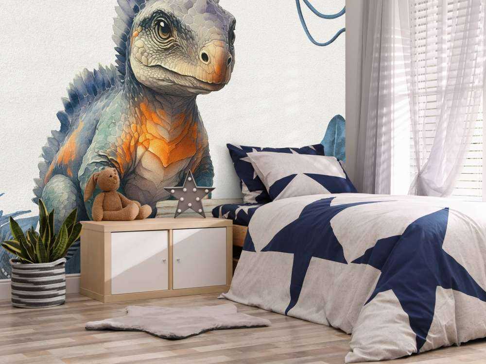 Baby ankylosaurus i den blå junglen