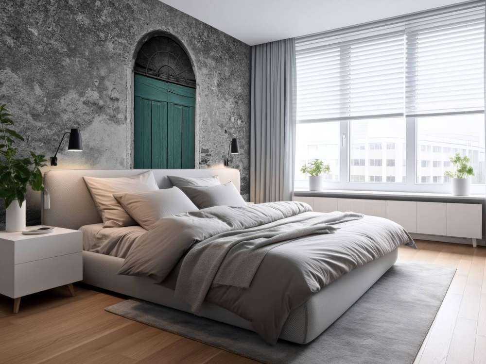 Grøn dør i gammel mur