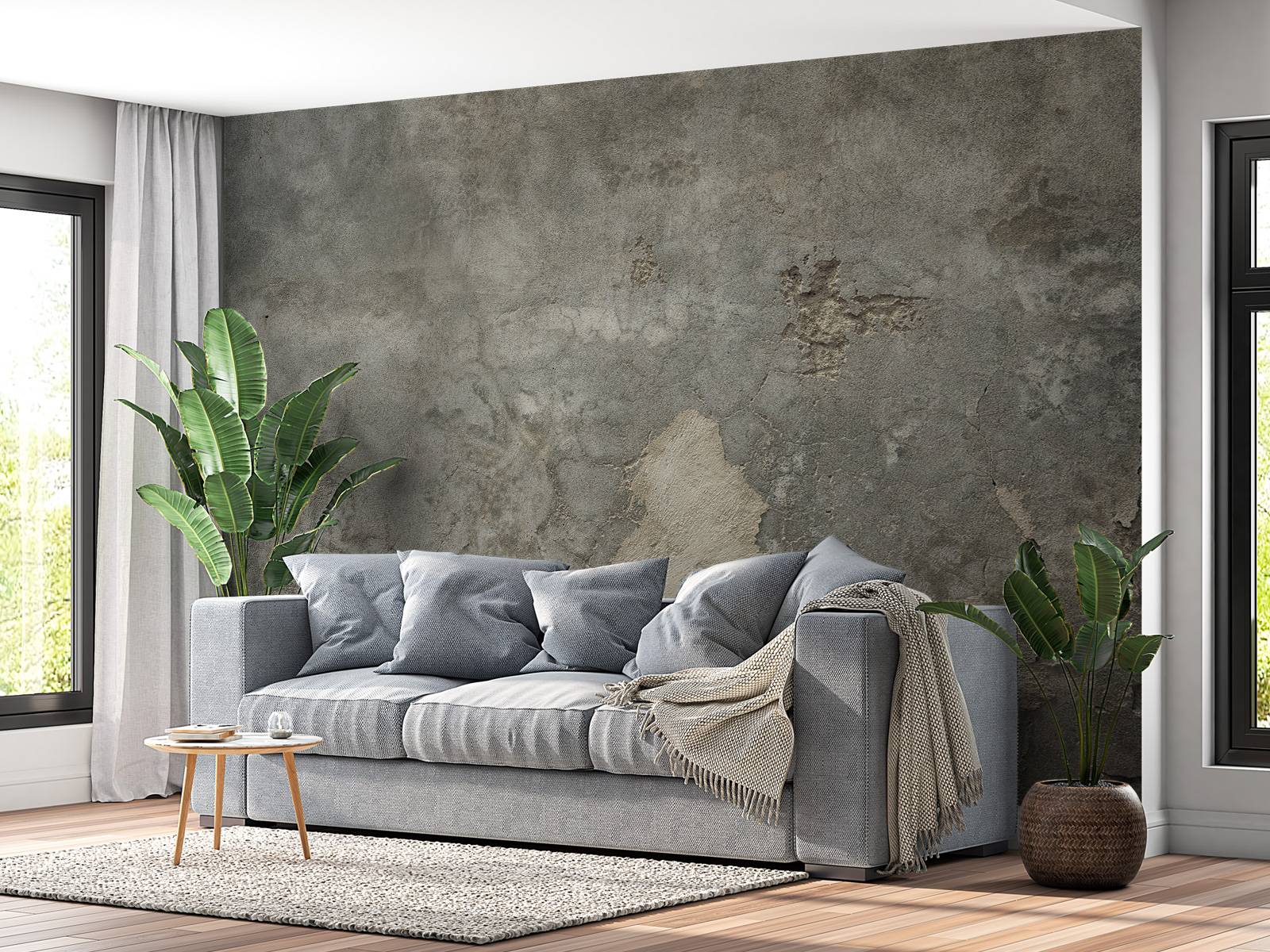 Sprækket beton med stuk
