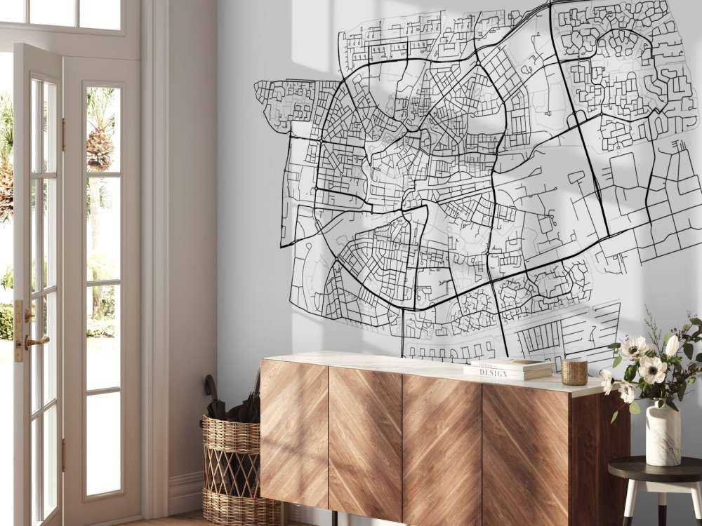 Kort over Leeuwarden, hvid