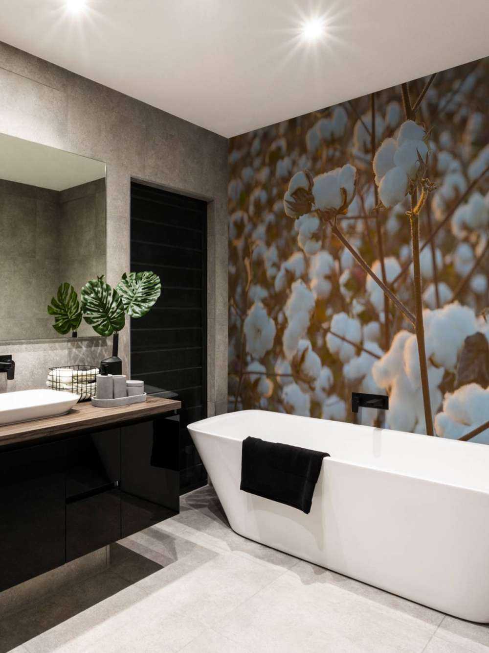 Bomuldsmark med gylden gul himmel