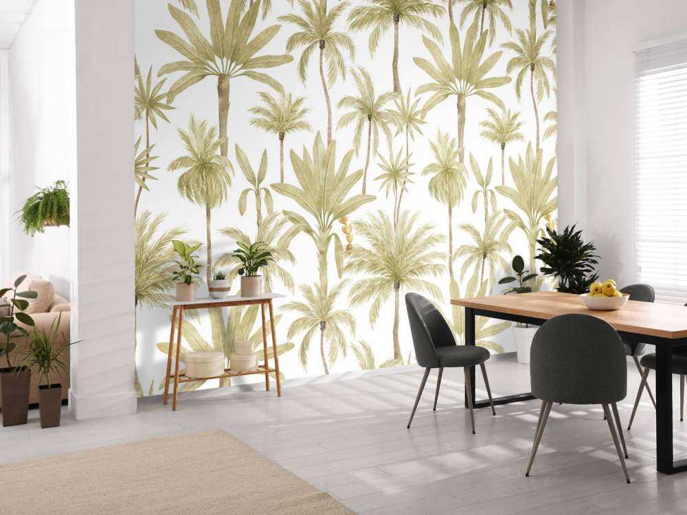 Tropiske akvarel træer