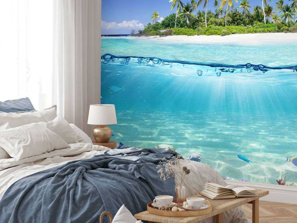 Tropisk ø og koralrev