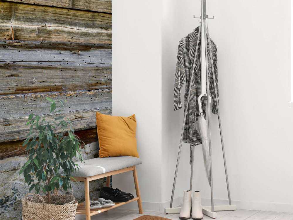 Vejrbidt træ på stenvæg