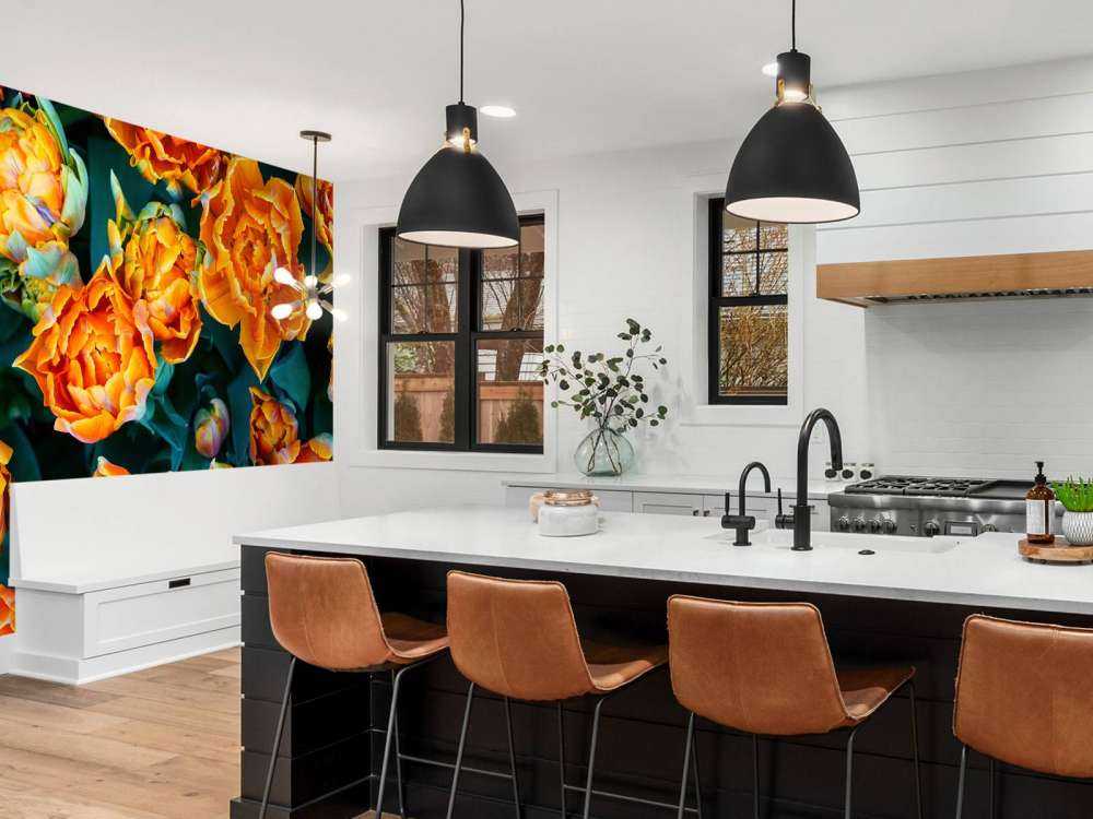 Nærbillede af orange tulipaner