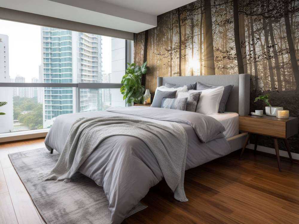 Solskin i en tåget skov