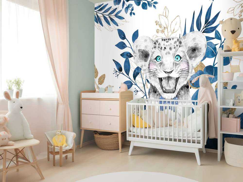 Blå jungel løvinnebaby