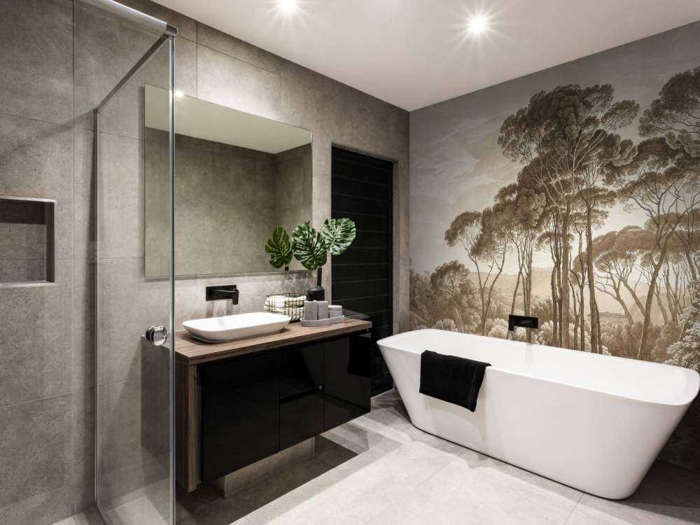 Skoglandskap nær Roma med solnedgang